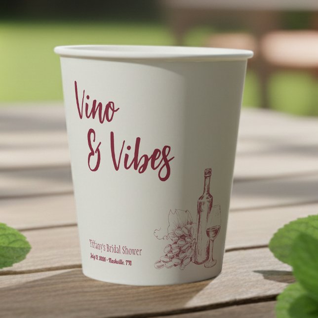 Vasos De Papel Despedida de soltera Vino & Vibes (Subido por el creador)