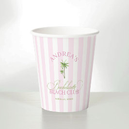 Vasos De Papel Despedida de soltera Vintage Cabana Rayas Rosas Pa