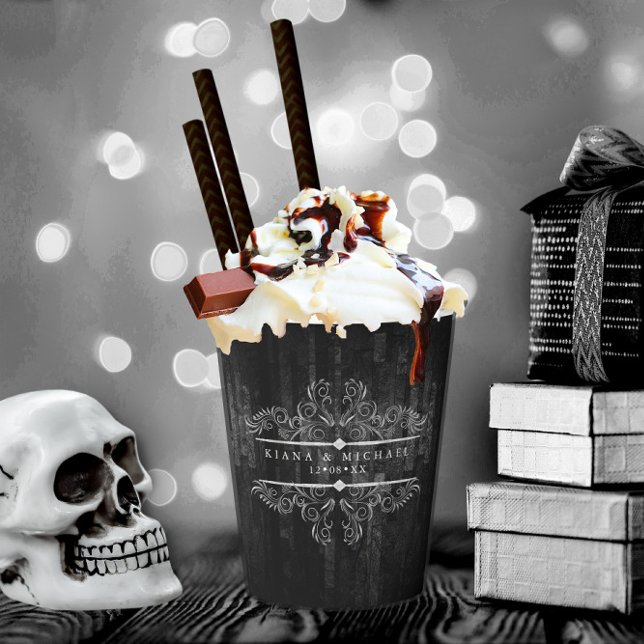 Vasos De Papel Desplazamiento gótico Hallowedding B&W ID866 (Subido por el creador)