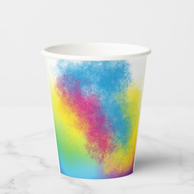 Vasos De Papel destello de color (Anverso)