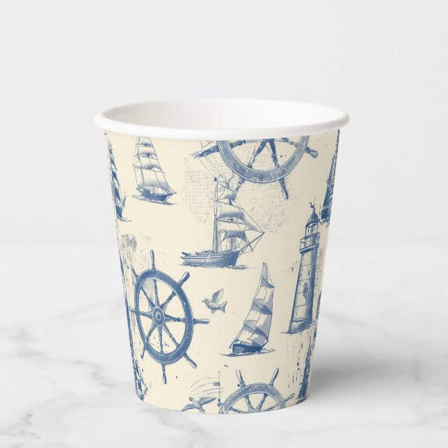 Vasos De Papel deta de icate de inspiración oceánica (Anverso)