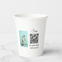 Vasos De Papel Detalles simples de nombres de animales Código QR