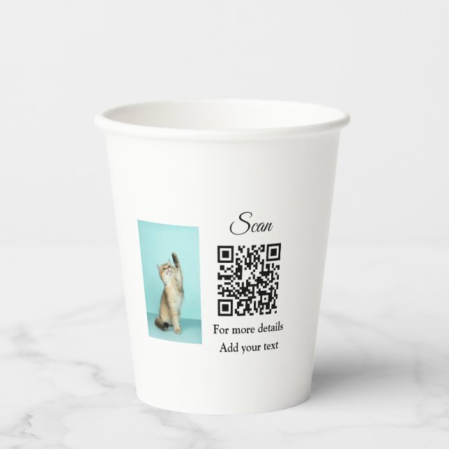 Vasos De Papel Detalles simples de nombres de animales Código QR  (Anverso)