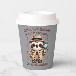 Vasos De Papel "Detective Sloth" Sloth Private Eye