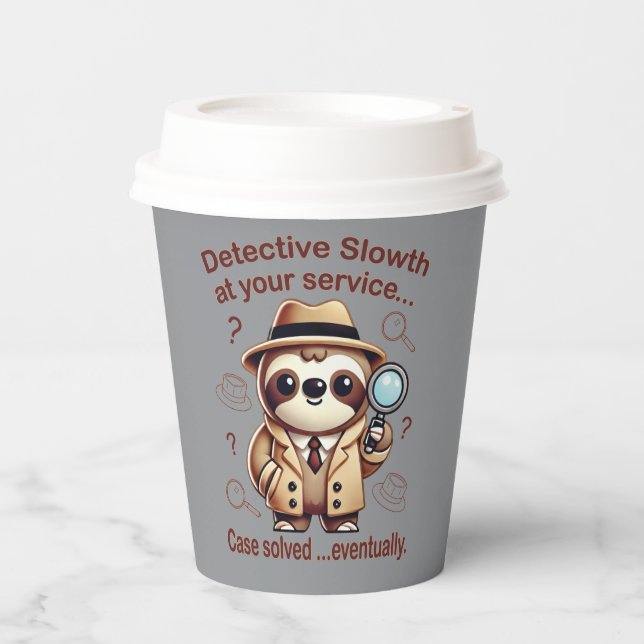 Vasos De Papel "Detective Sloth" Sloth Private Eye (Anverso)
