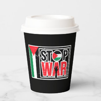 Vasos De Papel Detener la guerra - Las vidas palestinas importan