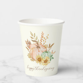Vasos De Papel Día de Acción de Gracias de Watercolor Harvest Per
