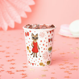 Vasos De Papel Día de Canadá temática para golfistas que aman gat