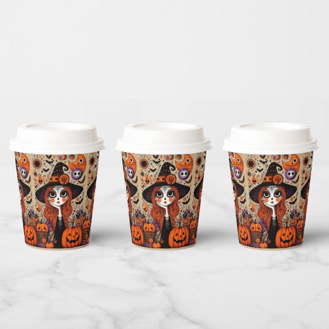 Vasos De Papel Día de Halloween de la Bruja Muerta (Multi)