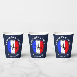 Vasos De Papel Día de la Bastilla Celebración 14 de Julio