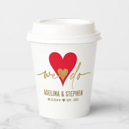 Vasos De Papel Día de la Boda Elegante Corazón Simple Hacemos Gui