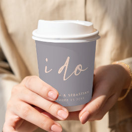 Vasos De Papel Día de la Boda Estilo Elegante Moderno Guión Que H