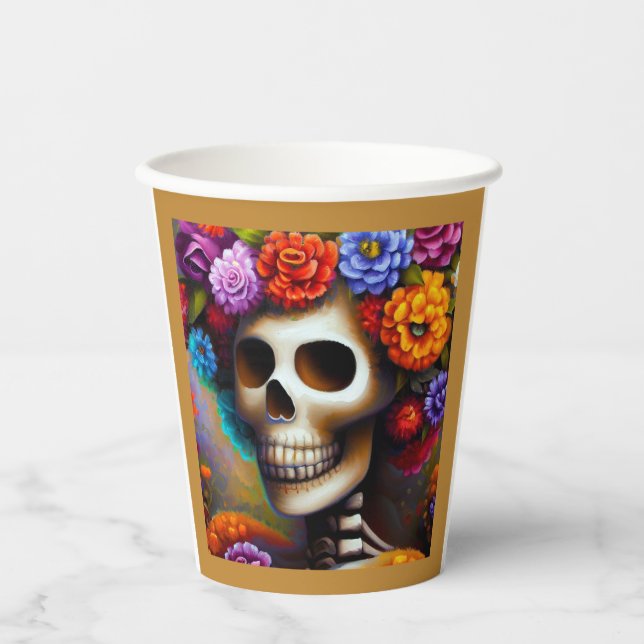 Vasos De Papel Día de la Calavera del Azúcar Muerto 1 (Anverso)
