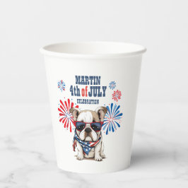 Vasos De Papel Día de la Independencia del 4 de julio Rojo Blanco