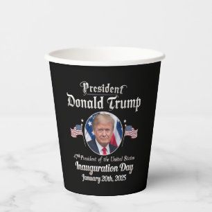 Vasos De Papel Día de la investidura de Trump 2025 47º presidente