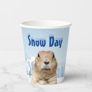 Vasos De Papel Día de la Nieve en Groundhog