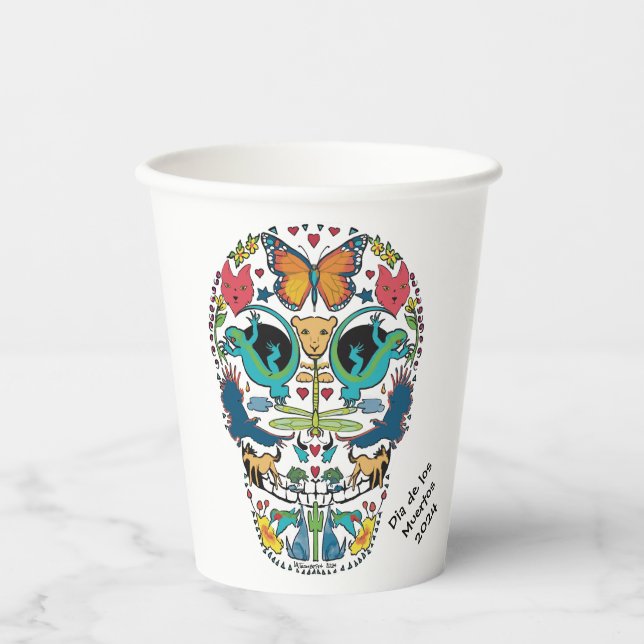 Vasos De Papel Día de la taza de papel del Fiesta muerto (Anverso)
