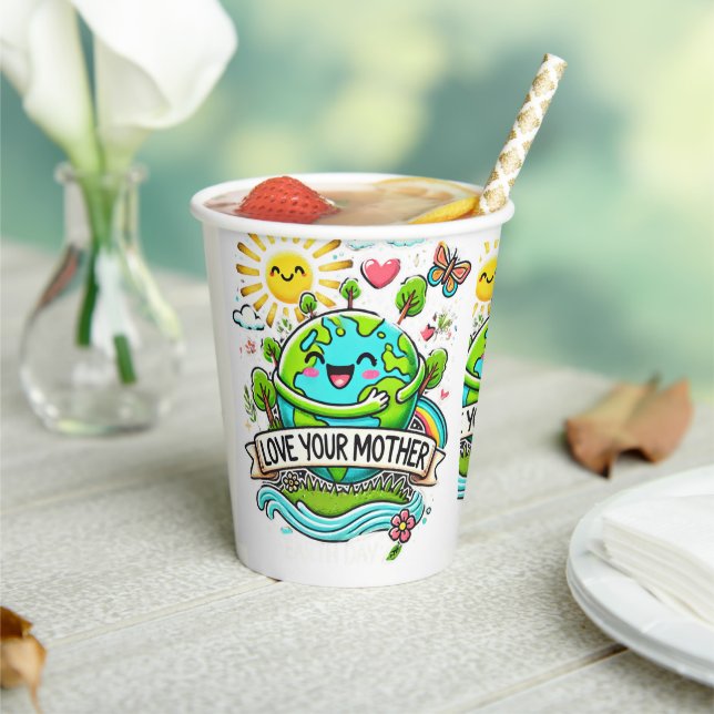 Vasos De Papel Día de la Tierra todos los días (in situ)