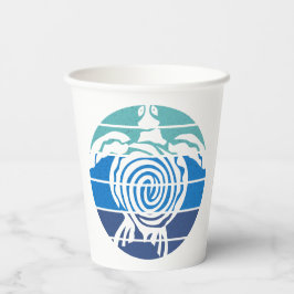 Vasos De Papel Día de la Tierra, tortuga marina, limpie el océano