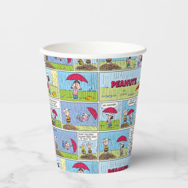 Vasos De Papel Día De Lluvia En El Juego De Béisbol (Anverso)