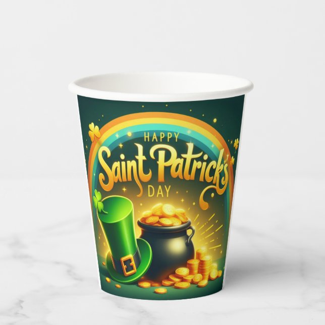 Vasos De Papel Día de San Patricio (Anverso)