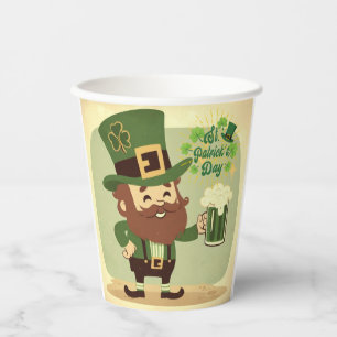 Vasos De Papel Día de San Patricio con estilo vintage