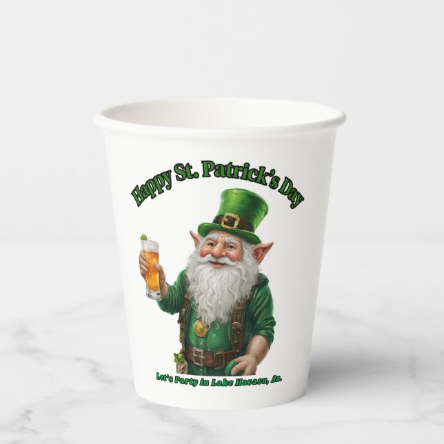 Vasos De Papel Día de San Patricio en el Lago Havasu, Az. (Anverso)