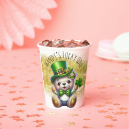 Vasos De Papel Día de San Patricio Oso Lindo Verde Dorado