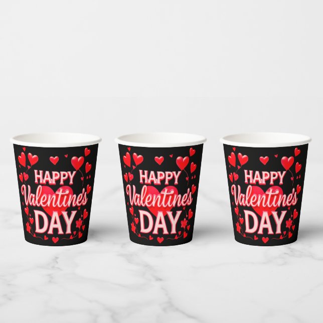 VASOS DE PAPEL DÍA DE SAN VALENTÍN (Multi)