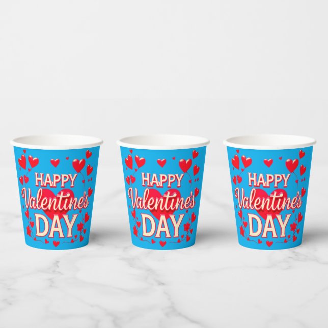 VASOS DE PAPEL DÍA DE SAN VALENTÍN (Multi)