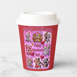Vasos De Papel Día de San Valentín Baile de Parejas "Animales de 