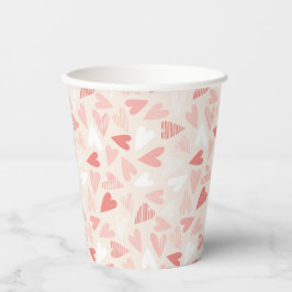 Vasos De Papel Día de San Valentín Chic Corazones Rosados Fiesta