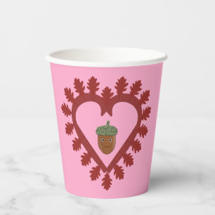 Vasos De Papel Día de San Valentín Love Heart Acorn