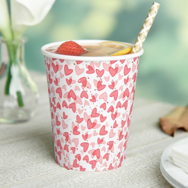 Vasos De Papel Día de San Valentín querido (sweetheart,valentine's  day, paper cups,baby shower, birthday,valentine's party,heart pink red,)