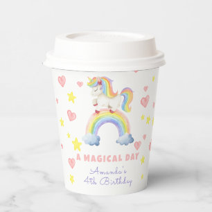 Vasos De Papel Día del Arcoiris de Unicornio