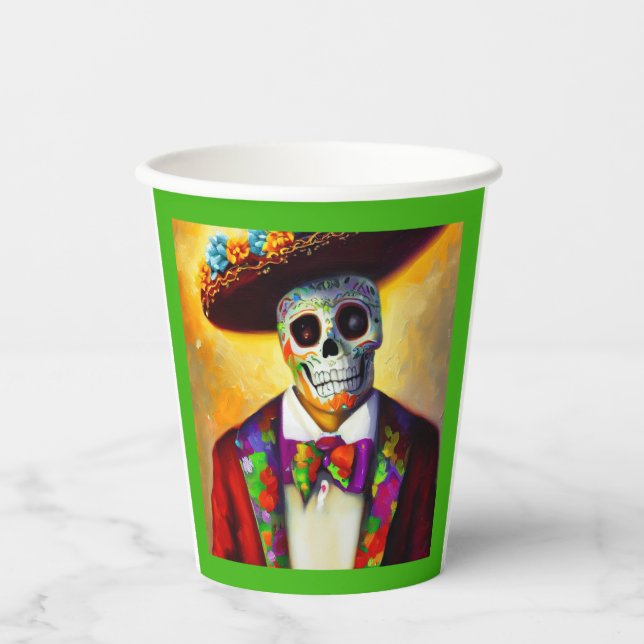 Vasos De Papel Día del Muerto 3 (Anverso)