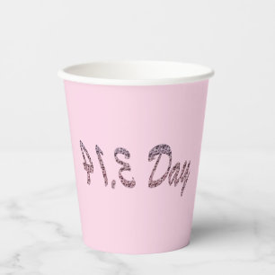 Vasos De Papel Día del Pi Rosa