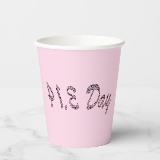 Vasos De Papel Día del Pi Rosa (Anverso)