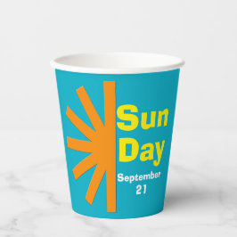 Vasos De Papel Día Del Sol Para La Energía Solar