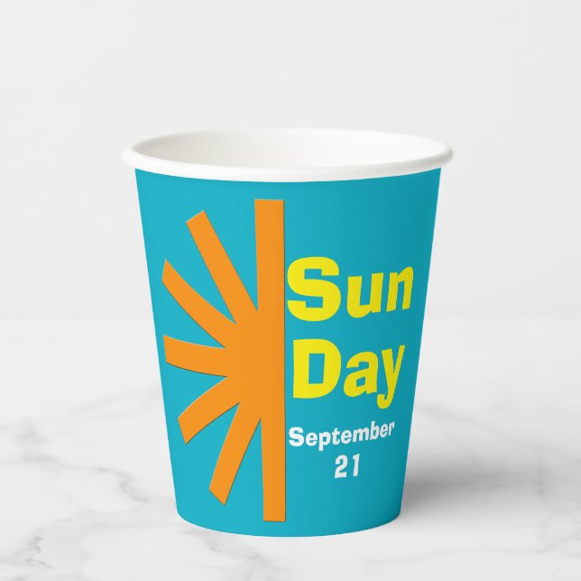 Vasos De Papel Día Del Sol Para La Energía Solar (Anverso)