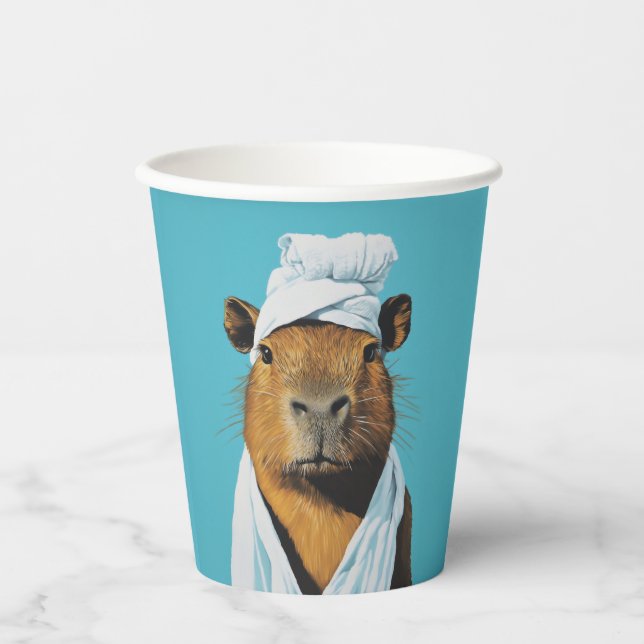 Vasos De Papel Día del spa de Capybara (Anverso)
