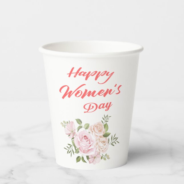 Vasos De Papel día feliz de la mujer (Anverso)