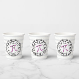 Vasos De Papel Día Feliz De Pi - Divertida Copa De Papel De Pi Da