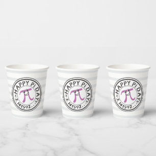 Vasos De Papel Día Feliz De Pi - Divertida Copa De Papel De Pi Da