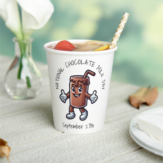 Vasos De Papel Día nacional de la leche de chocolate (in situ)