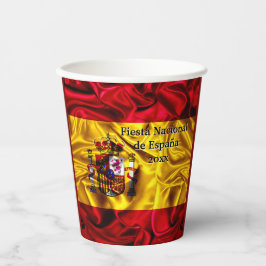 Vasos De Papel Día Nacional Español, Día Hispano de España,