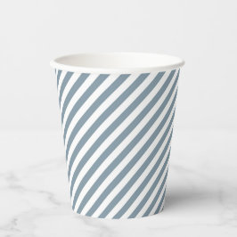 Vasos De Papel Diagonal blue and white stripes pattern