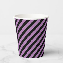Vasos De Papel Diagonal Swirl Black and Purple Stried