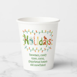 Vasos De Papel Días festivos diseñados Navidad