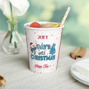 Vasos De Papel Días hasta el Personalizar de Navidades
